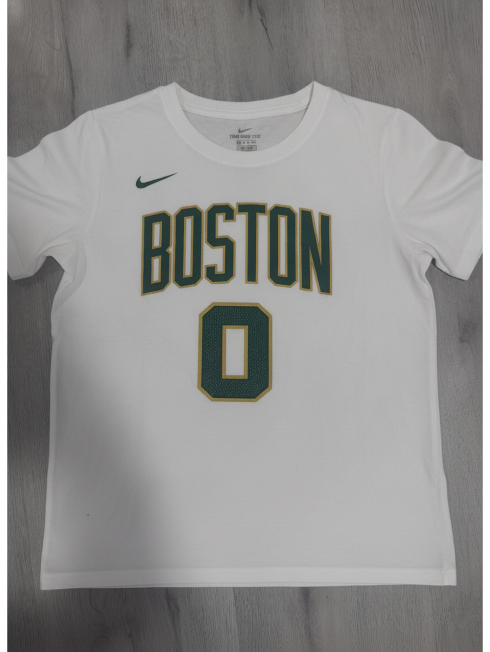 Nike Boy's Boston Celtics Tatum Dri-Fit Athletic Tee White Large